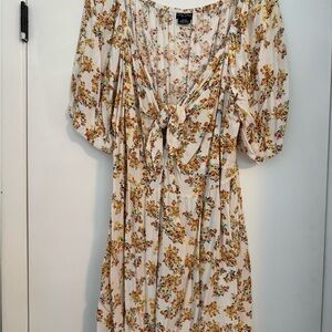 City Chic Yellow Floral Midi Dress